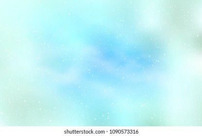 Light BLUE vector template with space stars. Glitter abstract illustration with colorful cosmic stars. Template for cosmic backgrounds.