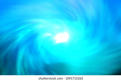 Light BLUE vector template with space stars. Glitter abstract illustration with colorful cosmic stars. Smart design for your business advert.