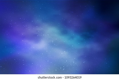 Light BLUE vector template with space stars. Shining colored illustration with bright astronomical stars. Pattern for astrology websites.