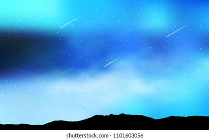 Light BLUE vector template with space stars. Glitter abstract illustration with colorful cosmic stars. Pattern for astronomy websites.