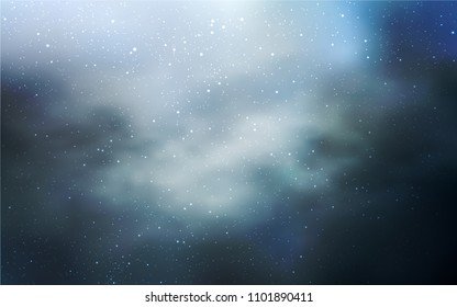 Light BLUE vector template with space stars. Blurred decorative design in simple style with galaxy stars. Best design for your ad, poster, banner.