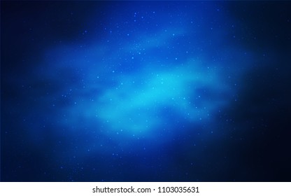 Light BLUE vector template with space stars. Shining colored illustration with bright astronomical stars. Template for cosmic backgrounds.