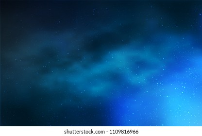 Light BLUE vector template with space stars. Shining colored illustration with bright astronomical stars. Pattern for futuristic ad, booklets.