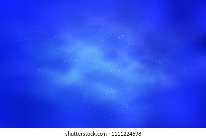 Light BLUE vector template with space stars. Space stars on blurred abstract background with gradient. Pattern for astronomy websites.