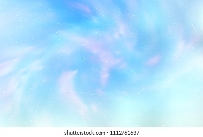 Light BLUE vector template with space stars. Space stars on blurred abstract background with gradient. Pattern for astronomy websites.