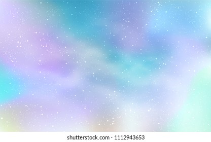 Light BLUE vector template with space stars. Glitter abstract illustration with colorful cosmic stars. Template for cosmic backgrounds.