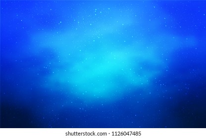Light BLUE vector template with space stars. Blurred decorative design in simple style with galaxy stars. Template for cosmic backgrounds.