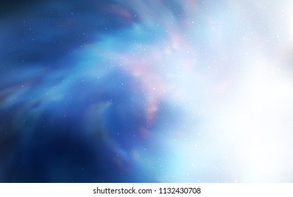 Light BLUE vector template with space stars. Blurred decorative design in simple style with galaxy stars. Pattern for futuristic ad, booklets.