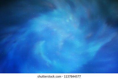 Light BLUE vector template with space stars. Glitter abstract illustration with colorful cosmic stars. Best design for your ad, poster, banner.