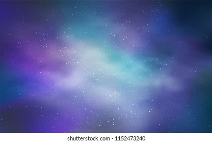 Light BLUE vector template with space stars. Shining colored illustration with bright astronomical stars. Pattern for futuristic ad, booklets.