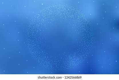 Light BLUE vector template with space stars. Shining colored illustration with bright astronomical stars. Pattern for futuristic ad, booklets.