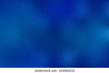 Light BLUE vector template with space stars. Blurred decorative design in simple style with galaxy stars. Best design for your ad, poster, banner.
