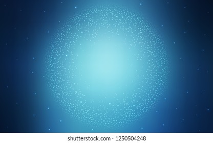 Light BLUE vector template with space stars. Glitter abstract illustration with colorful cosmic stars. Template for cosmic backgrounds.