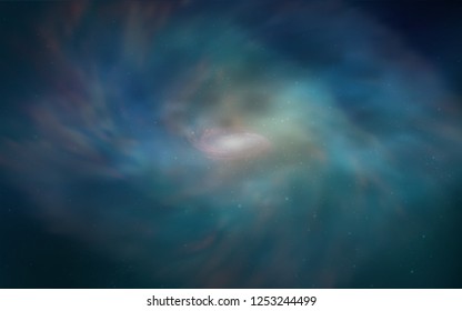 Light BLUE vector template with space stars. Space stars on blurred abstract background with gradient. Smart design for your business advert.
