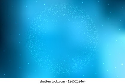 Light BLUE vector template with space stars. Space stars on blurred abstract background with gradient. Pattern for astrology websites.