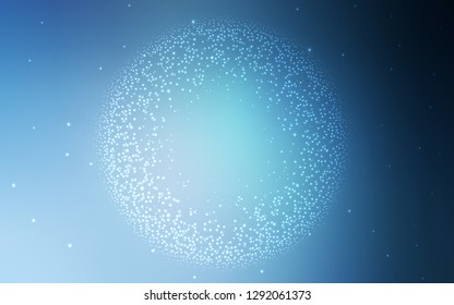 Light BLUE vector template with space stars. Shining colored illustration with bright astronomical stars. Smart design for your business advert.
