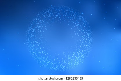 Light BLUE vector template with space stars. Blurred decorative design in simple style with galaxy stars. Pattern for astronomy websites.