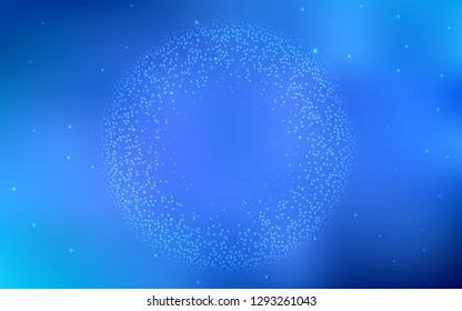 Light BLUE vector template with space stars. Shining illustration with sky stars on abstract template. Smart design for your business advert.