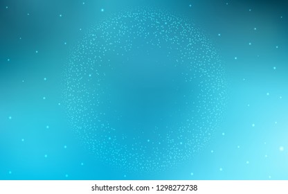 Light BLUE vector template with space stars. Blurred decorative design in simple style with galaxy stars. Pattern for astronomy websites.