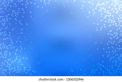 Light BLUE vector template with space stars. Glitter abstract illustration with colorful cosmic stars. Pattern for futuristic ad, booklets.