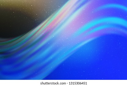 Light BLUE vector template with space stars. Glitter abstract illustration with colorful cosmic stars. Best design for your ad, poster, banner.