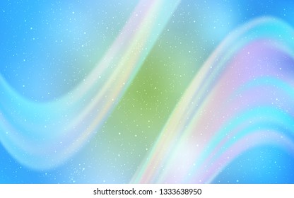 Light BLUE vector template with space stars. Glitter abstract illustration with colorful cosmic stars. Smart design for your business advert.