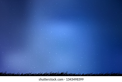 Light BLUE vector template with space stars. Space stars on blurred abstract background with gradient. Pattern for futuristic ad, booklets.