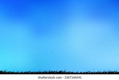 Light BLUE vector template with space stars. Glitter abstract illustration with colorful cosmic stars. Template for cosmic backgrounds.