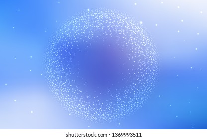 Light BLUE vector template with space stars. Glitter abstract illustration with colorful cosmic stars. Pattern for astronomy websites.