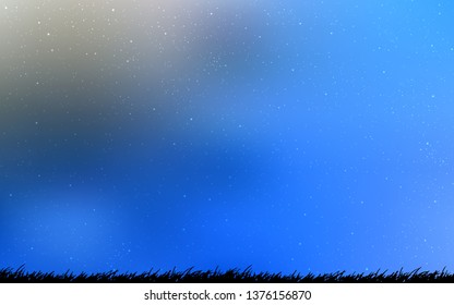 Light BLUE vector template with space stars. Blurred decorative design in simple style with galaxy stars. Smart design for your business advert.