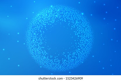 Light BLUE vector template with space stars. Shining illustration with sky stars on abstract template. Smart design for your business advert.