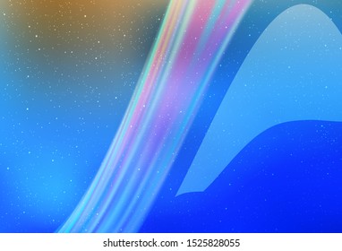 Light BLUE vector template with space stars. Space stars on blurred abstract background with gradient. Smart design for your business advert.