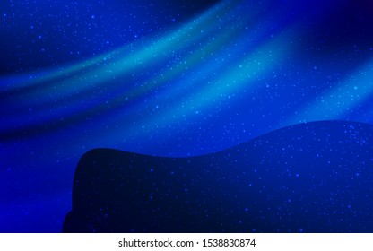 Light BLUE vector template with space stars. Glitter abstract illustration with colorful cosmic stars. Pattern for astronomy websites.