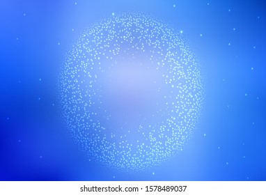 Light BLUE vector template with space stars. Glitter abstract illustration with colorful cosmic stars. Pattern for astrology websites.