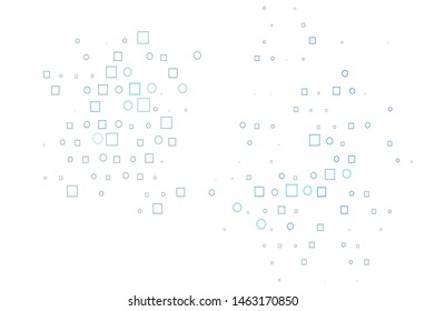 Light BLUE vector template with spots, rectangles. Illustration with set of shining colorful abstract circles, cubes. Completely new template for your brand book.