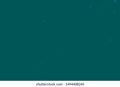 Light BLUE vector template with spots, rectangles. Illustration with set of shining colorful abstract circles, cubes. Completely new template for your brand book.
