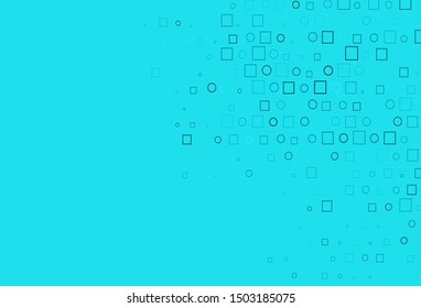 Light BLUE vector template with spots, rectangles. Abstract backdrop with colorful circles, rectangles. Pattern for ads, leaflets.