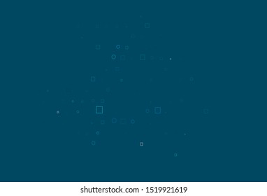 Light BLUE vector template with spots, rectangles. Abstract illustration with colorful circles, rectangles. Template for your brand book.