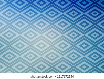 Light BLUE vector template with squares. Glitter abstract illustration with colorful lines, rhombuses. Backdrop for TV commercials.