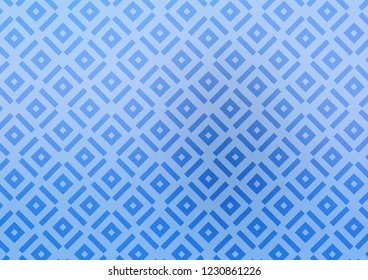 Light BLUE vector template with sticks, squares. Colorful decorative design in simple style with lines, rhombuses. Pattern for business booklets, leaflets.