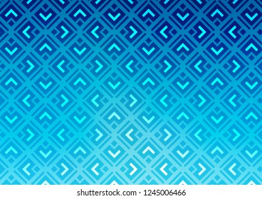 Light BLUE vector template with sticks, squares. Colorful lines, squares on abstract background with gradient. Best design for your ad, poster, banner.