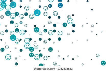Light BLUE vector template with sweet snacks. Colorful gradient Smiles on white background. Beautiful design for your business advert.