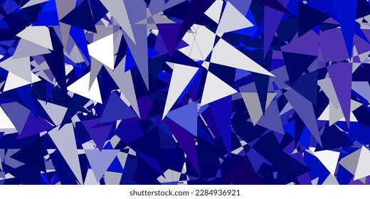 Light BLUE vector template with triangle shapes. Triangle shapes with colorful gradient in abstract style. Pattern for promotions.