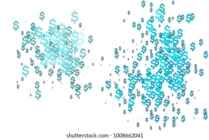 Light BLUE vector template with US currency. Modern geometrical abstract illustration with banking symbols. The pattern can be used for ad, booklets, leaflets of banks