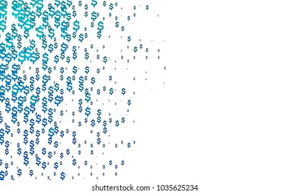 Light BLUE vector template with US currency. Shining colored illustration with dollar signs, USD. The pattern can be used for ad, booklets, leaflets of banks