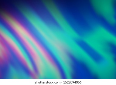 Light BLUE vector template with wavy shapes. Shining illustration, which consist of blurred lines, circles. Brand new design for your ads, poster, banner.