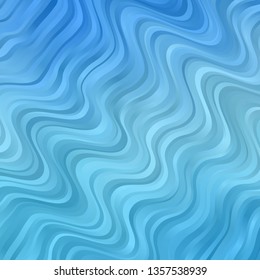 Light BLUE vector template with wry lines. Colorful illustration, which consists of curves. Template for cellphones.
