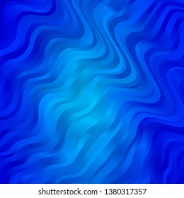 Light BLUE vector template with wry lines. Colorful illustration in abstract style with bent lines. Pattern for booklets, leaflets.