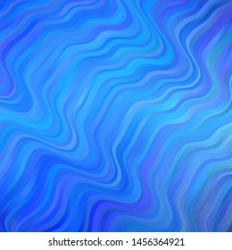 Light BLUE vector template with wry lines. Gradient illustration in simple style with bows. Pattern for booklets, leaflets.