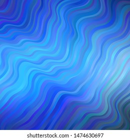 Light BLUE vector template with wry lines. Abstract illustration with bandy gradient lines. Pattern for booklets, leaflets.